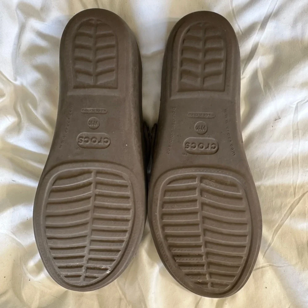 Crocs Women's Slip On Wedge Slides Sandals Brown Size 10. - Picture 3 of 8